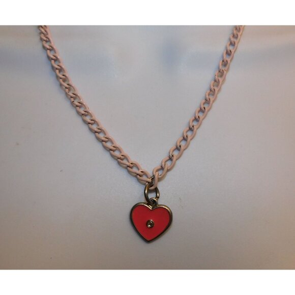 Casual Coquette Pink Heart Pendant Necklace - Picture 1 of 4